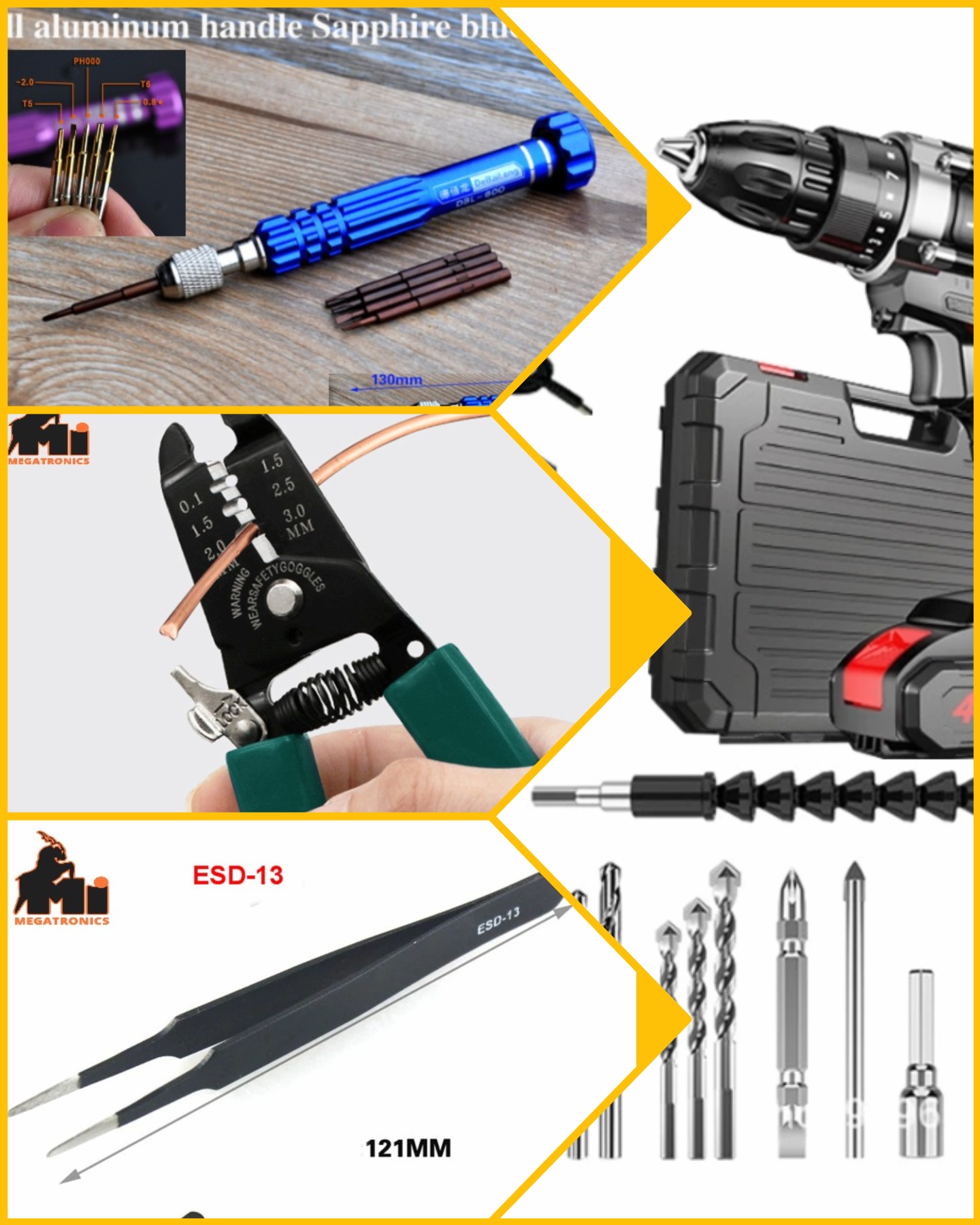 Hand Tools, Screw driver, cutter, pliers